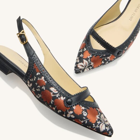 Sarah Flint autumn floral jacquard slingback shoes - used once - size 6.5 - Picture 1 of 12